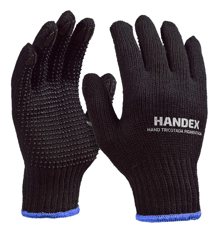 LUVA HANDEX HAND BLACK TRICOTADA PIGMENTADA PRETA CA: 46.128