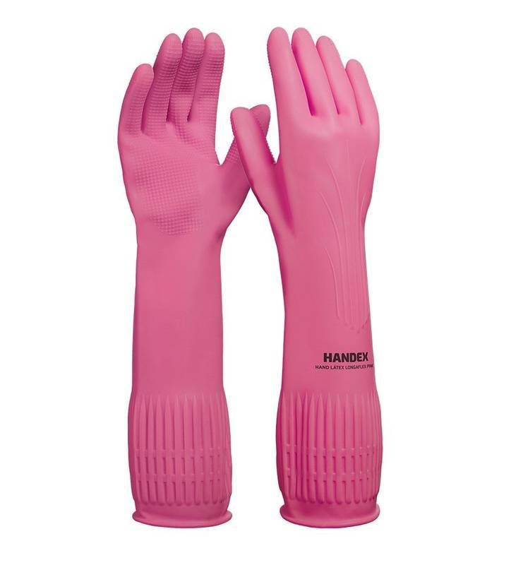LUVA HANDEX HAND LÁTEX LONGAFLEX PINK CA: 51.736