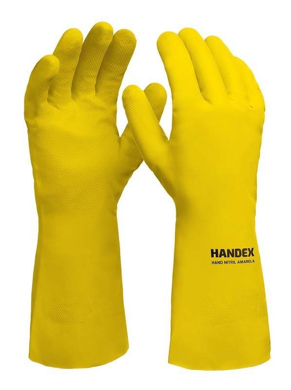 LUVA HANDEX HAND NITRIL AMARELA CA: 52.696