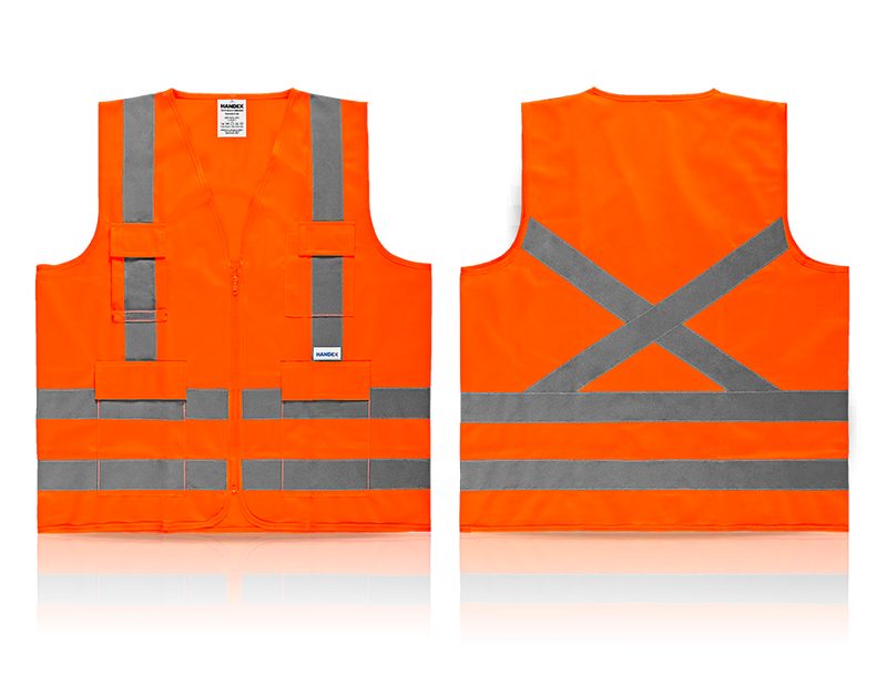 COLETE DE SEGURANÇA REFLETIVO HANDEX - 04 BOLSOS LARANJA