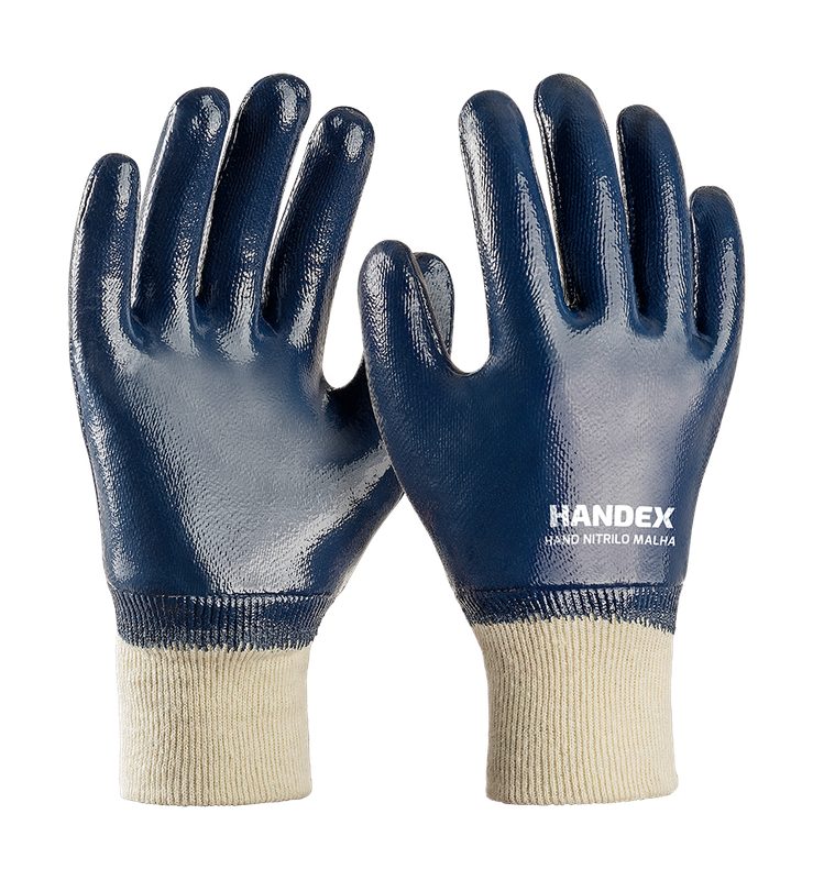 LUVA HANDEX HAND NITRILO MALHA AZUL CA: 49.892