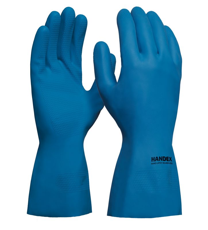 LUVA HANDEX HAND LÁTEX SILVER AZUL CA: 47.063